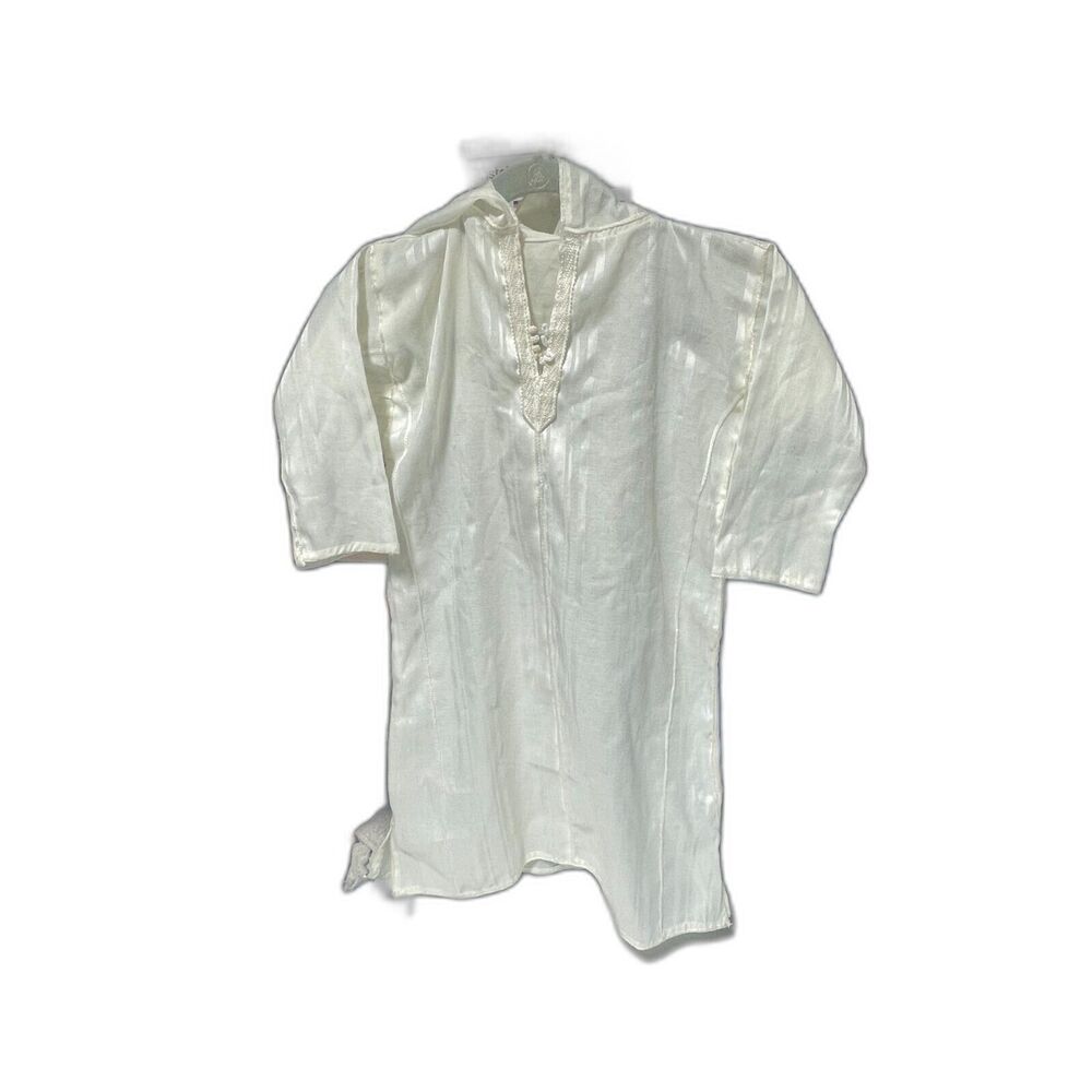 Handmade Unisex Hooded White Medieval style Tunic